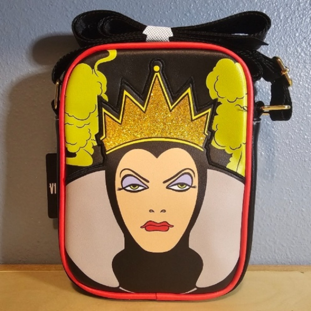 Disney Red and Black Crossbody Bag with Evil Queen Design